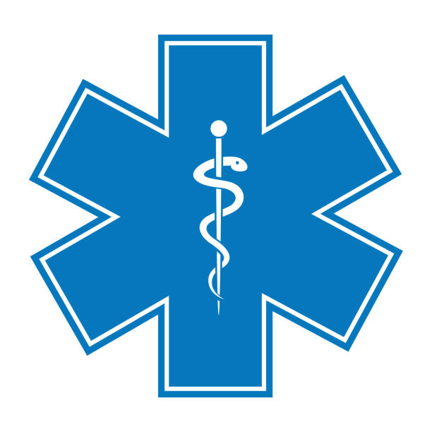 ilustrações de stock, clip art, desenhos animados e ícones de emergency star icon - pharmacy symbol surgery computer icon