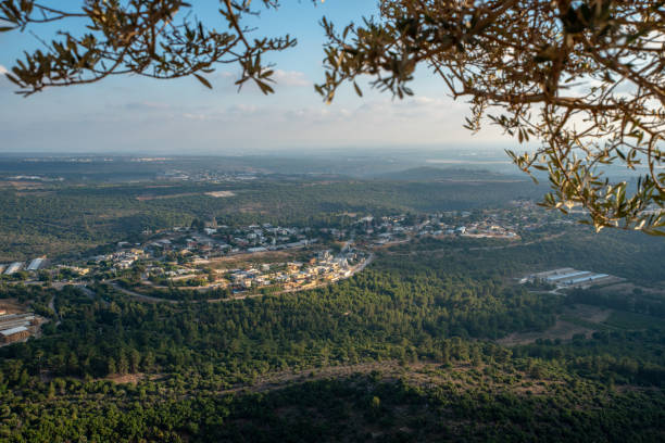 View from Keshet Cave of Ya'ara moshav in Israel.