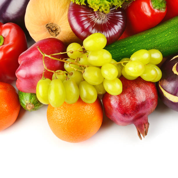 istock Warious vegetables and fruits isolated on white background. 1326829785