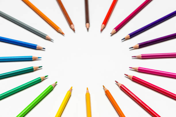 istock Color pencils on white background 1326830819