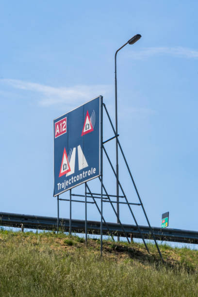 istock Speed check warning sign in the Netherlands 1326836813