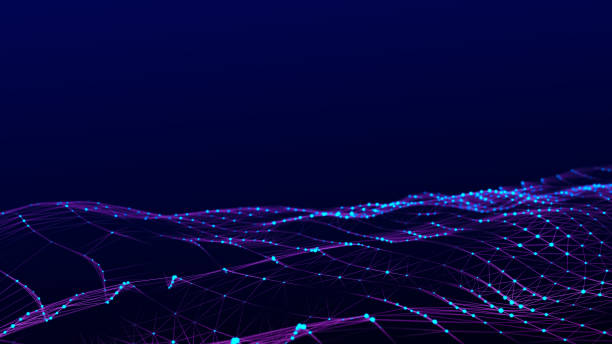 istock Abstract wave background with dots and lines moving in space. Technology illustration. Futuristic modern dynamic wave. 3d rendering. 1326838883