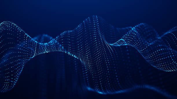 istock Abstract wave with moving dots. Flow of particles. Cyber technology illustration. 3d rendering 1326838891