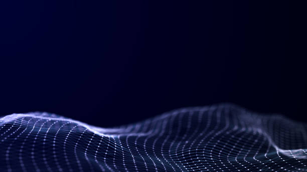 istock Abstract wave with moving dots and lines. Flow of particles. Cyber technology illustration. 3d rendering 1326838902
