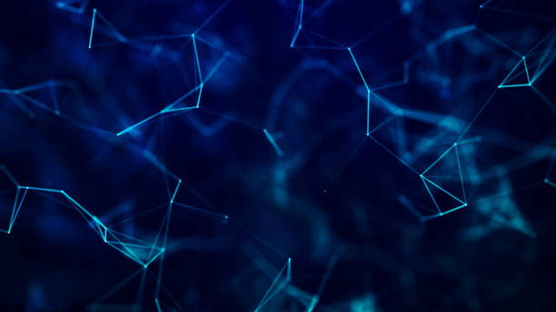 istock Abstract background with moving dots and lines. Network connection structure. Futuristic illustration. Digital technology design. 3d rendering. 1326838915