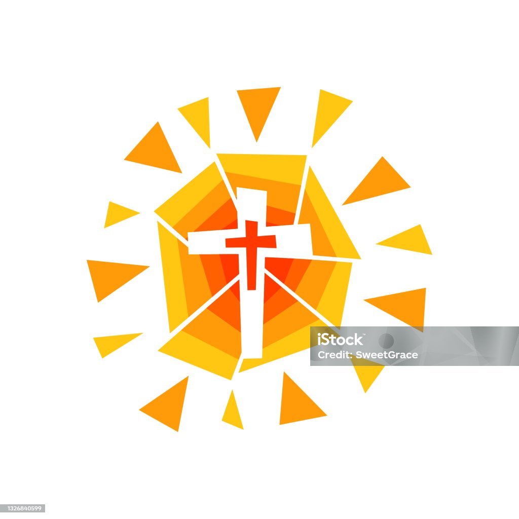 Logo Cây Thánh Giá Tỏa Sáng Của Chúa Giêsu Kitô Hình minh họa Sẵn ...