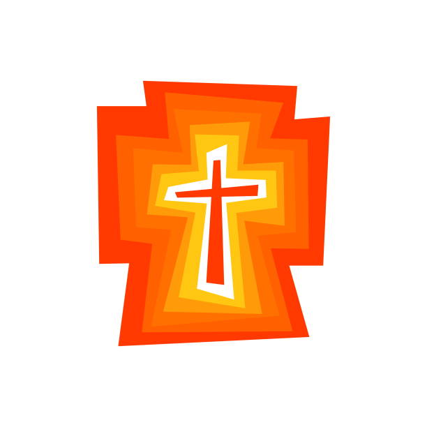 лого. сияющий крест иисуса христа - the crucifixion audio stock illustrations