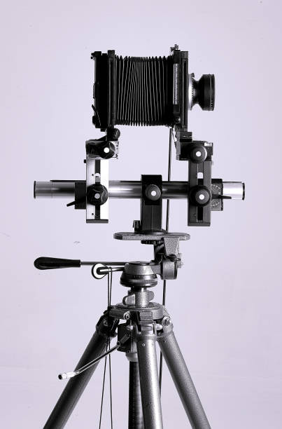 istock Antique wood view camera and tripod. 1326841989