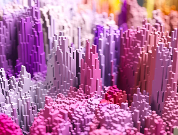 istock Sci - Fi, Voxel colourful abstract background Business  and technology concept. Illuminated cubes 3D render. Business  and technology concept background 1326843148
