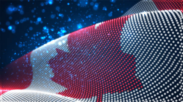 istock Vector bright glowing country flag of abstract dots. Canada 1326849930