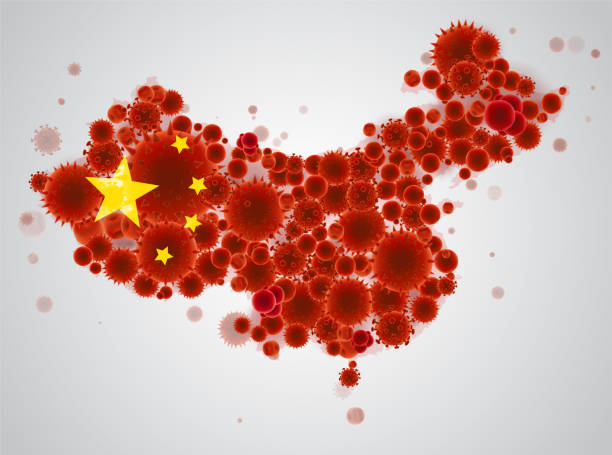 китай векторной карте. коронавирус - china stock illustrations