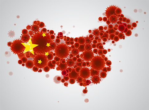 China vector map. Coronavirus