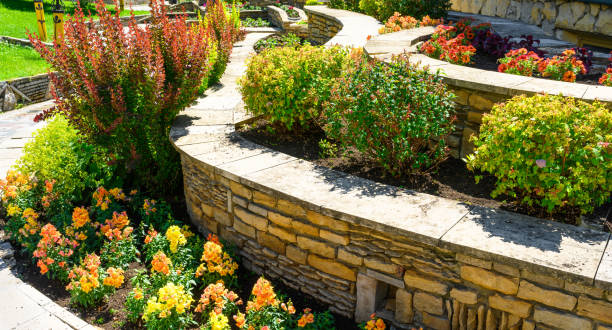 istock Landscape design of nice home garden 1326856100