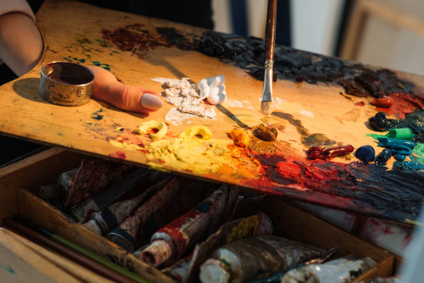 istock painting process artist tools hand paint palette 1326861868