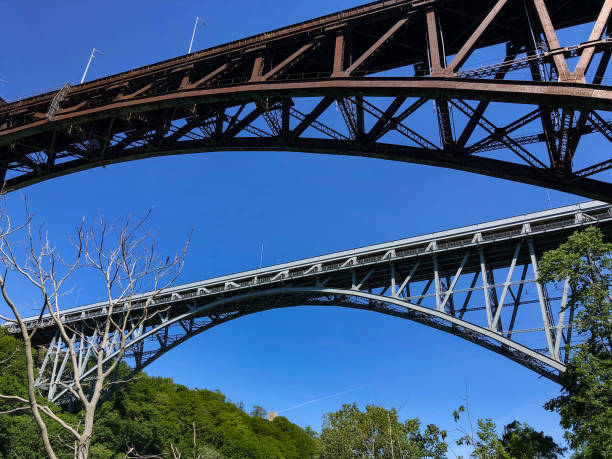 istock Two metal bridges between United States and Canada 1326868385