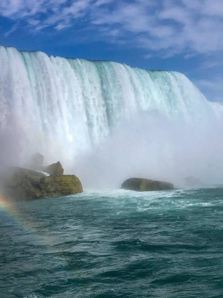 захватывающий вид на американский водопад и вуаль для новобрачных - bridal veil falls niagara стоковые фото и изображения