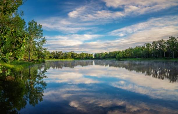 istock Blue Cloudy Sky Over A Summer Lake 1326869185