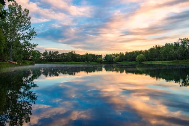 istock Sunrise Clouds Reflecting On A Summer Lake 1326869191
