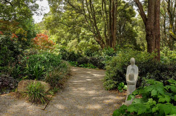 SkyHigh Mt Dandenong. 26 Observatory Rd, Mount Dandenong VIC 3767. Australia. January 3, 2014. A recreation park with sculptures, flowers, paths and bridges.