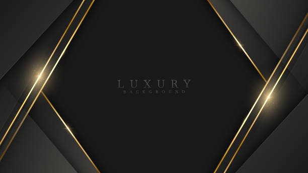 istock Black luxury background with glitter gold lines, minimal scene, empty space for use showcase beauty and cosmetics product or text. 1326880765