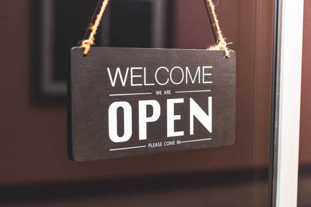 istock Text on vintage black sign 