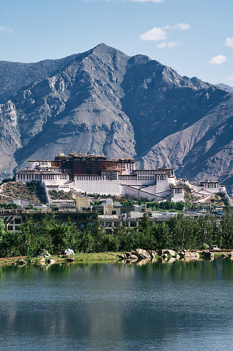 View of Potala Palace from afar in Lhasa, Tibet, China
