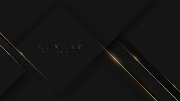 istock Black luxury background with glitter gold lines, minimal scene, empty space for use showcase beauty and cosmetics product or text. 3d Vector illustration. 1326894846