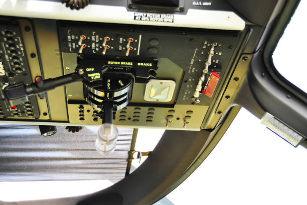 istock Control panel and control equipment of plane in cockpit. Plane cockpit with many function to control. monitor equipment in plane cockpit and operation by pilot and copilot in transport business. 1326897702