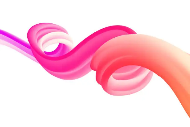 Vector illustration of Fluid flow. Abstract wave gradient 3d liquid shape.