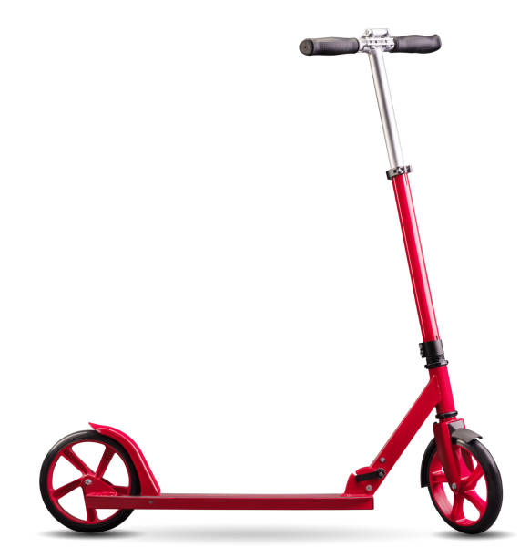 istock Red modern scooter studio isolated on white background with clipping path 1326900565