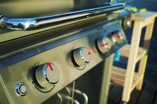 istock modern stainless steel stove 1326900880