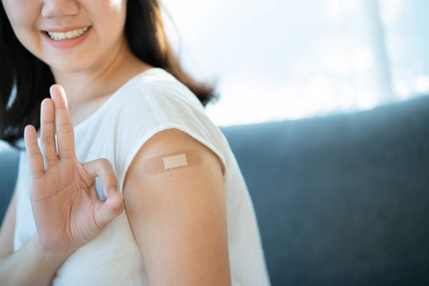 istock Happy Asian woman after vaccinated. 1326901846