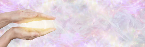istock Healing with golden light message banner 1326904856