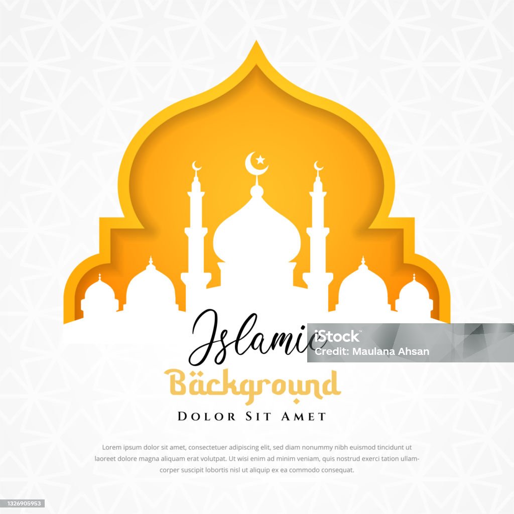 Islamic Background Design With Mosque Silhouette Illustration Can ...