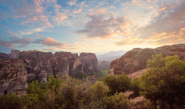 istock Mountain in Meteora, Greece. Rocks and summer sunset sky 1326907657