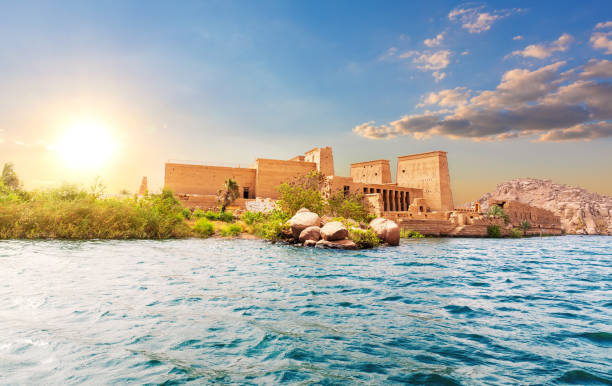 Temple of Isis on the Philae island, Aswan, Egypt Temple of Isis on the Philae island, Aswan, Egypt. temple of philae stock pictures, royalty-free photos & images