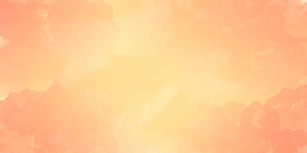 istock Watercolor abstract yellow background with peach color 1326909809
