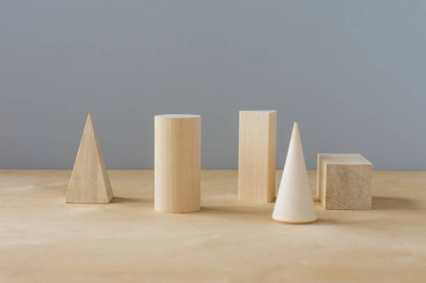 istock wooden geometric shapes on a grey background with copy space. preschool learning 1326909839