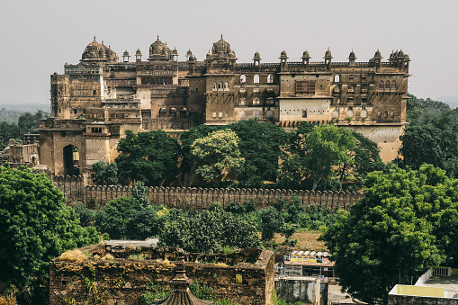 The Orchha Fort complex, which houses a large number of ancient monuments consisting of the fort, palaces, temple and other, is located in the Orchha town in the Indian state of Madhya Pradesh.