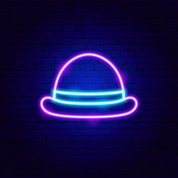 ilustrações, clipart, desenhos animados e ícones de homem tem sinal de neon - cowboy hat personal accessory equipment headdress