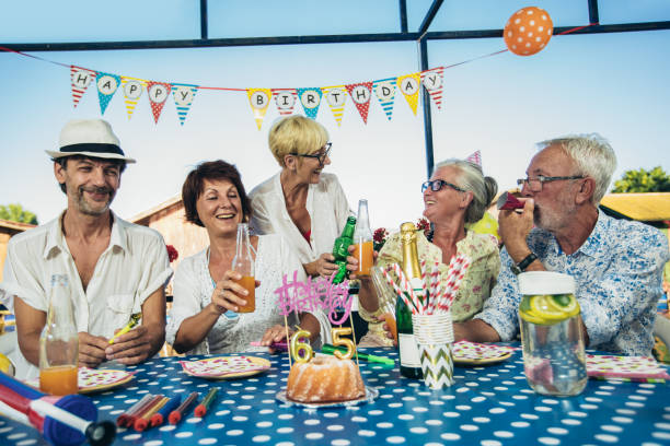 istock Senior people celebrating birthday 1326919486