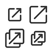 istock Pixel-perfect  linear  icon of external link 1326922632