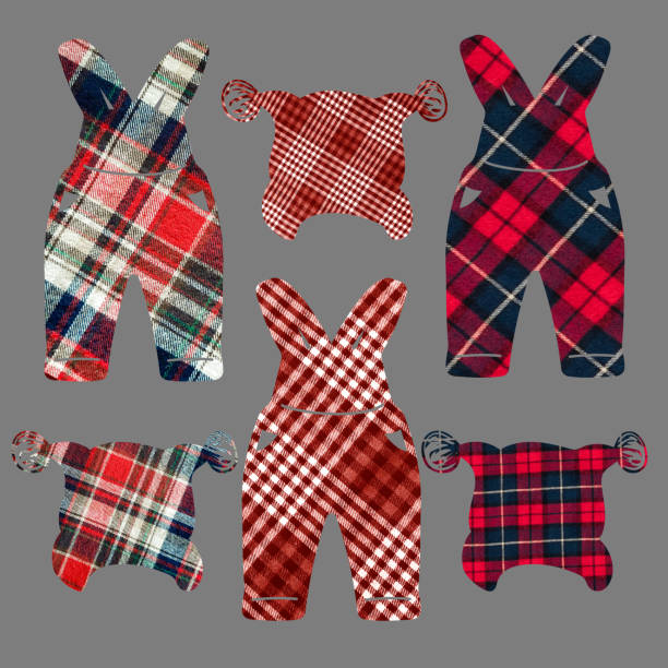 istock Jumpsuit and hat in a cage. Can be used as stickers, decorative element, magnets, cut out and turned into decorations, used as a figured postcard glued to fabric. 1326925697
