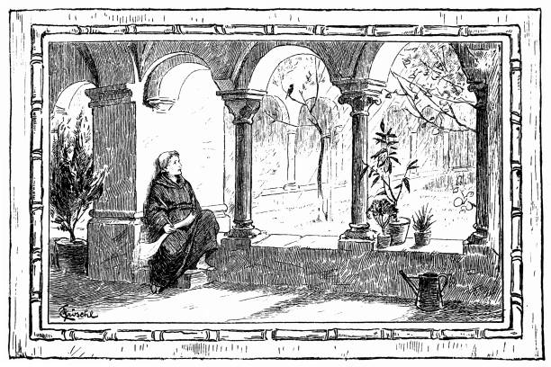 Cloister Illustration of a Cloister cloister stock illustrations