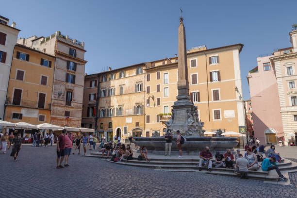 piazza della rotonda, plaza del panteón, roma, italia - ancient rome rome fountain pantheon rome fotografías e imágenes de stock