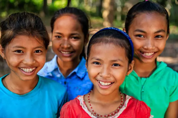 Photo of Group of Cambodian children in village near Siem Reap, Cambodia