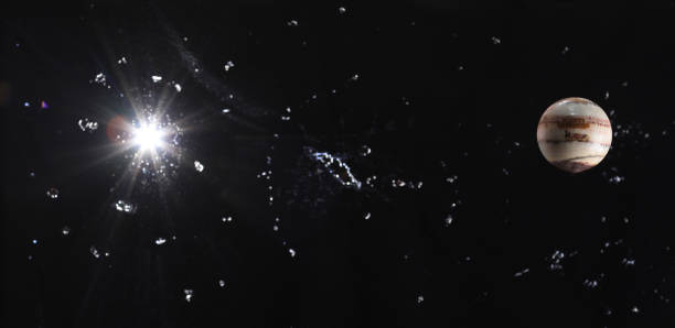 Planet Jupiter on a starry black sky