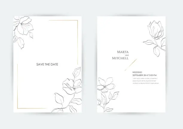 Vector illustration of Minimalist wedding invitation