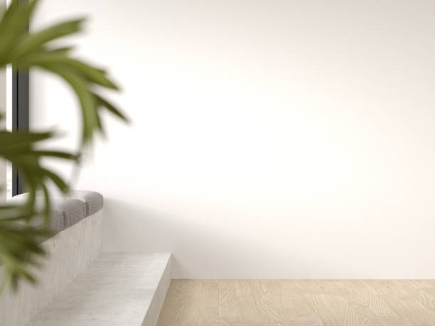 istock Minimalist Interior of modern living room 3D rendering 1326941121
