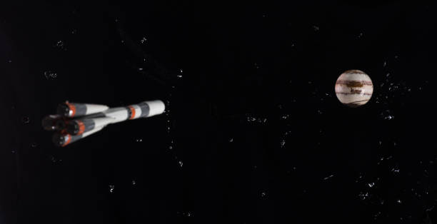 Planet Jupiter on a starry black sky